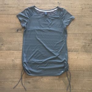 Xersion grey melange ruched detail athletic top